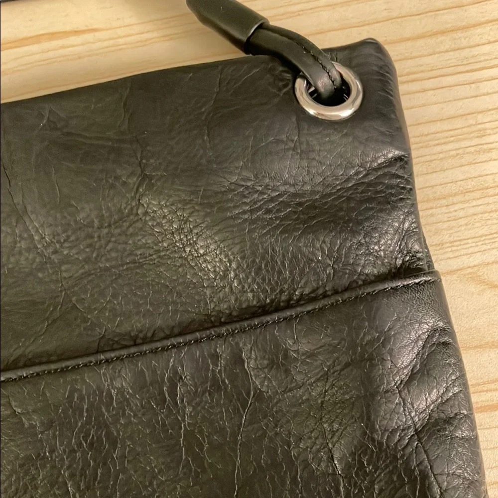 Anthropologie Margot Kari Mini Square Black Leather Crossbody Purse - Picture 4 of 12